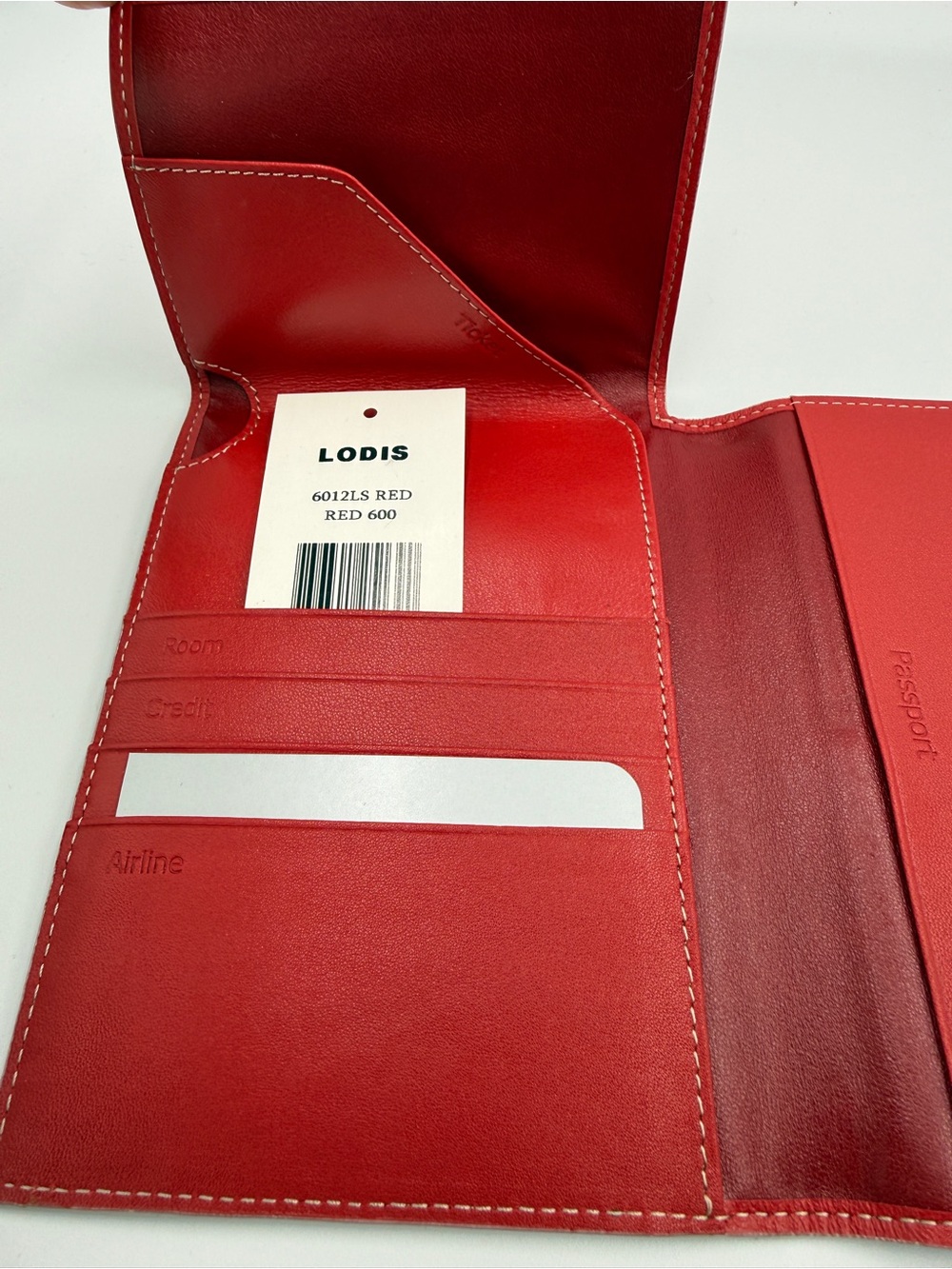 Lodis Red Leather Travel Passport Wallet